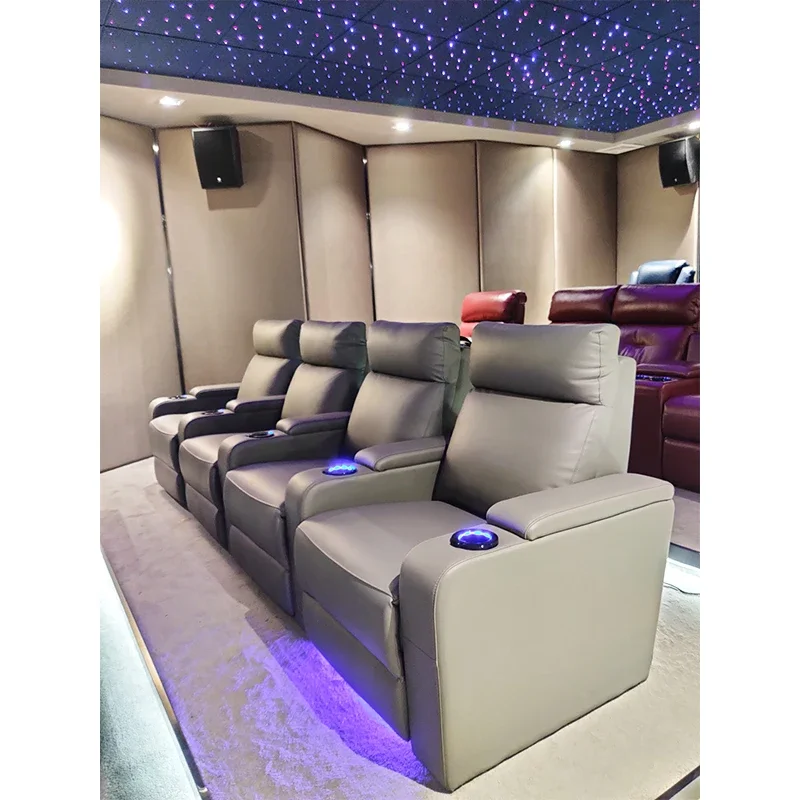 Home Cinema Room - 2026 Luxury Recliner Leather Sofa, Reclining