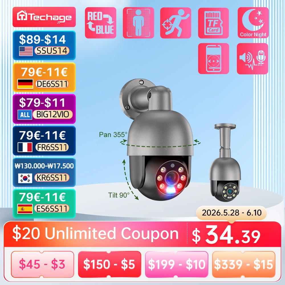 Home Cinema Outdoor - Techage 4K 8MP 5MP IP Camera