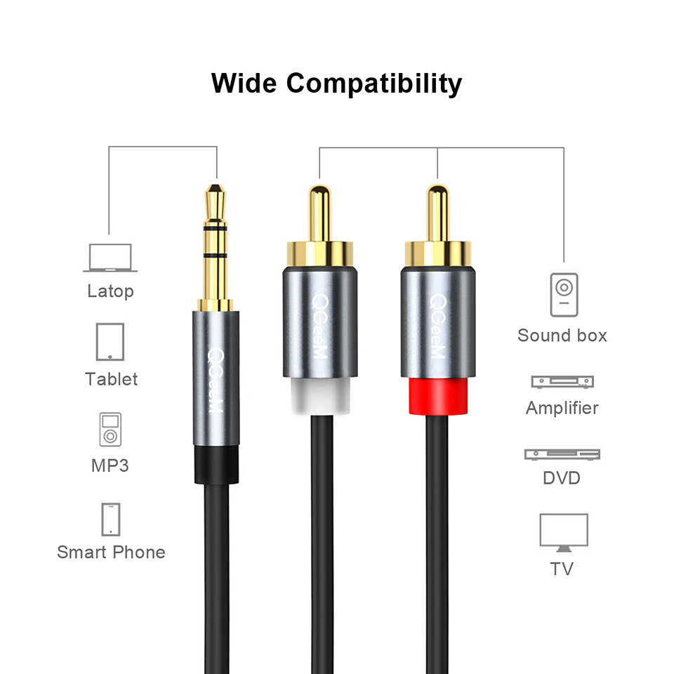 QGeeM RCA Cable 2RCA to 3.5 Au - Home Cinema Marantz บทวิจารณ์และราคา