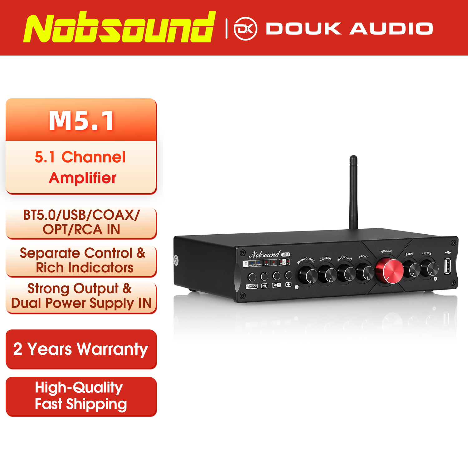 Nobsound M5.1 Digital Bluetoot - Home Cinema Onkyo 5.1 บทวิจารณ์และราคา