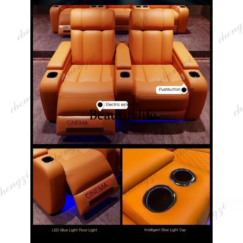 01A Luxury Genuine Leather Ele - Home Cinema Recliner Chairs บทวิจารณ์และราคา