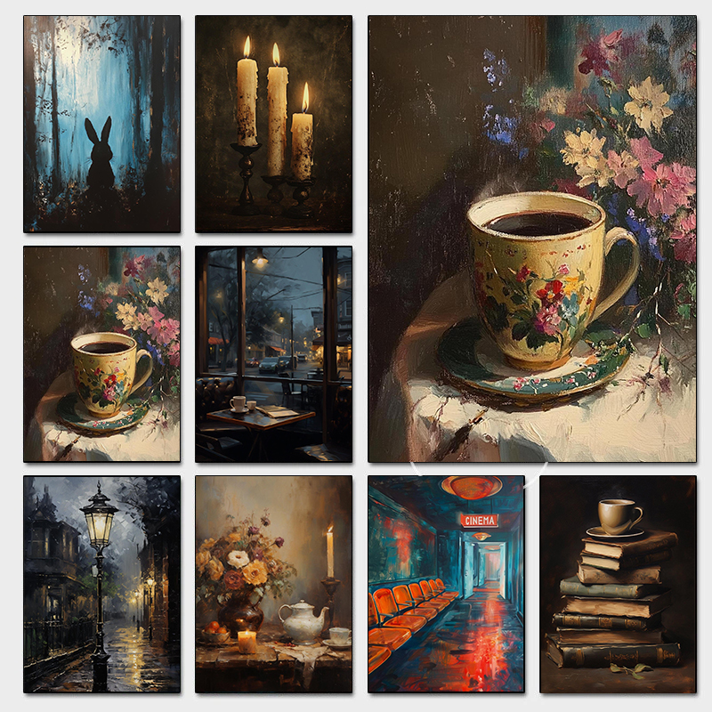 Moody Vintage Night Time Poste - Home Cinema Night บทวิจารณ์และราคา