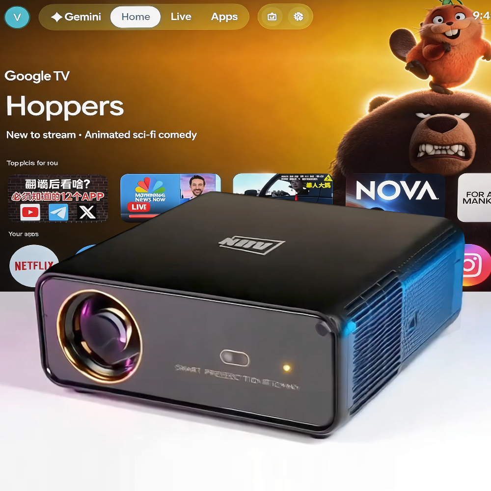 AUN U001 Pro Android Projector - Home Cinema Night บทวิจารณ์และราคา