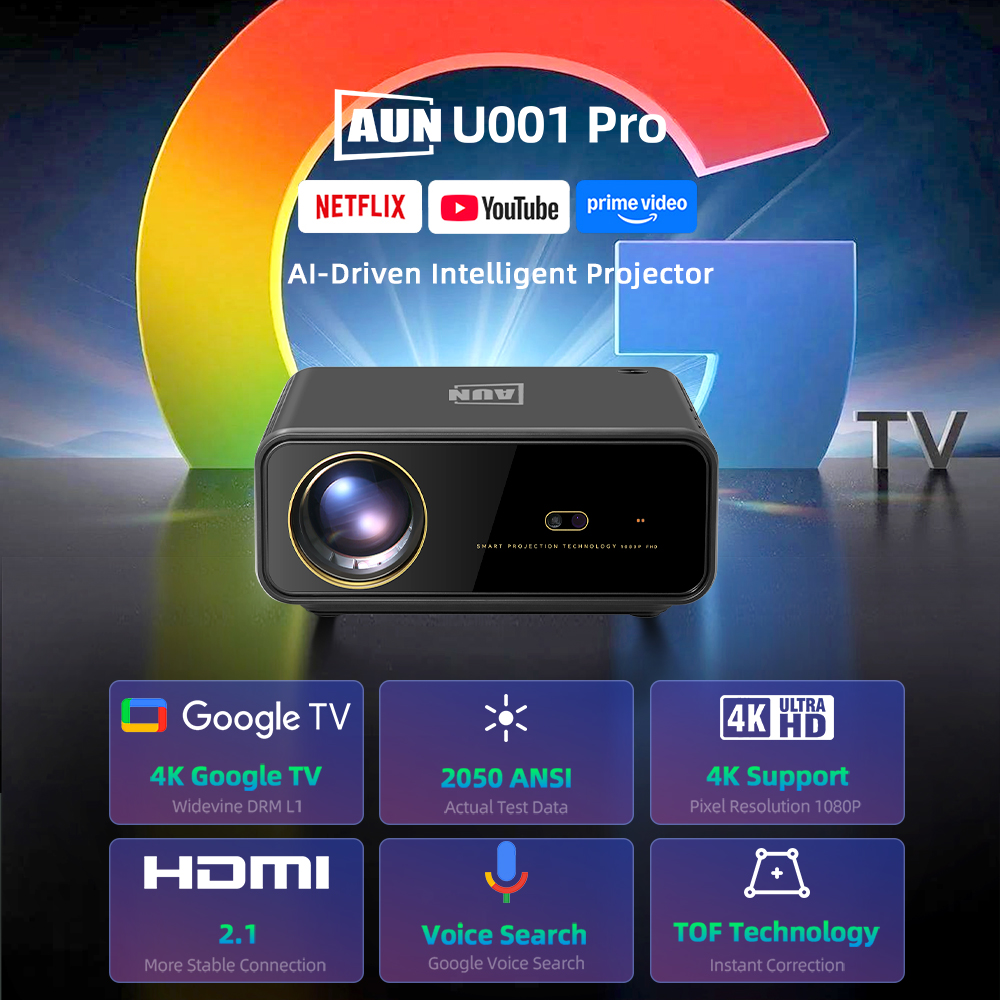 AUN U001 Pro Android Projector - Home Cinema Night บทวิจารณ์และราคา