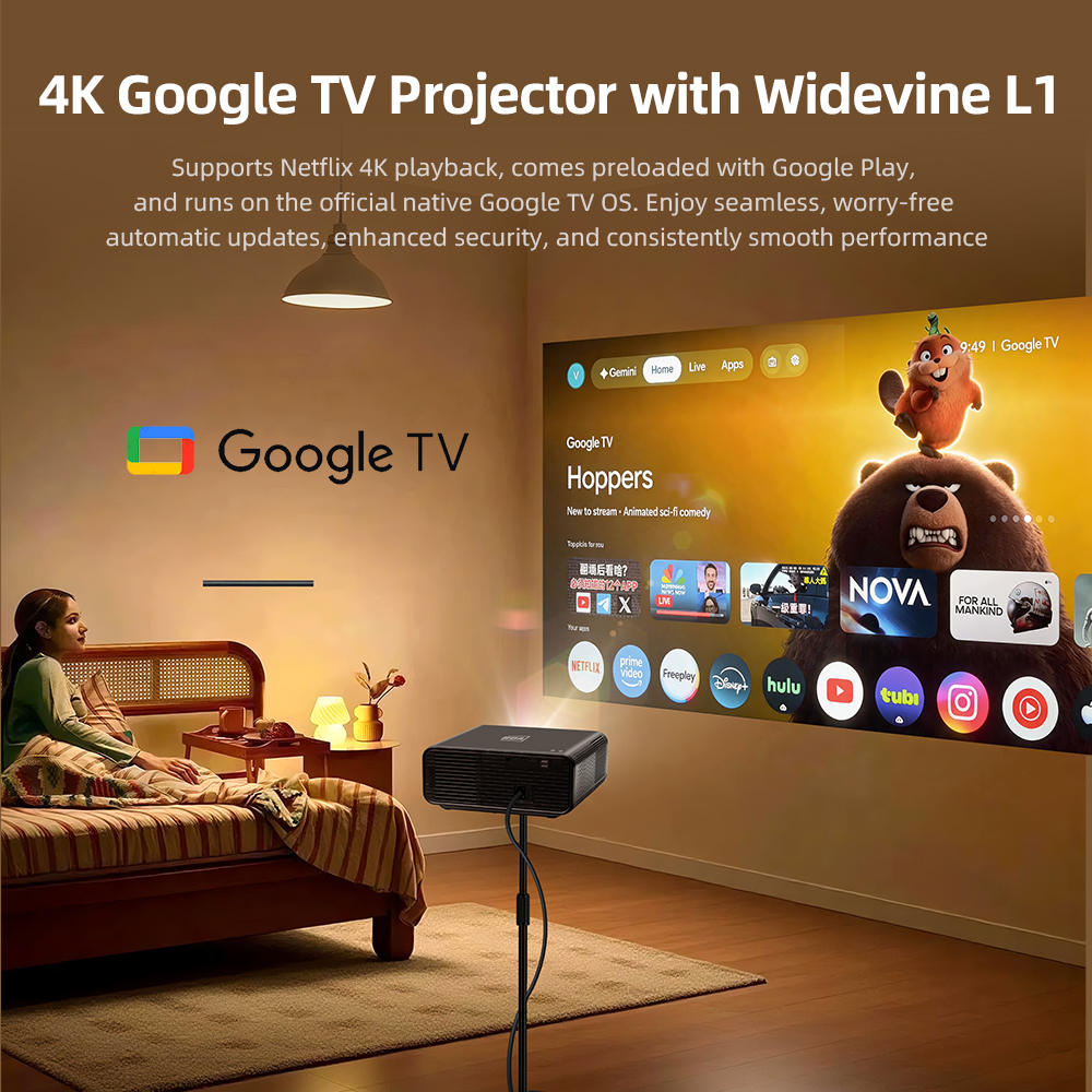 AUN U001 Pro Android Projector - Home Cinema Night บทวิจารณ์และราคา