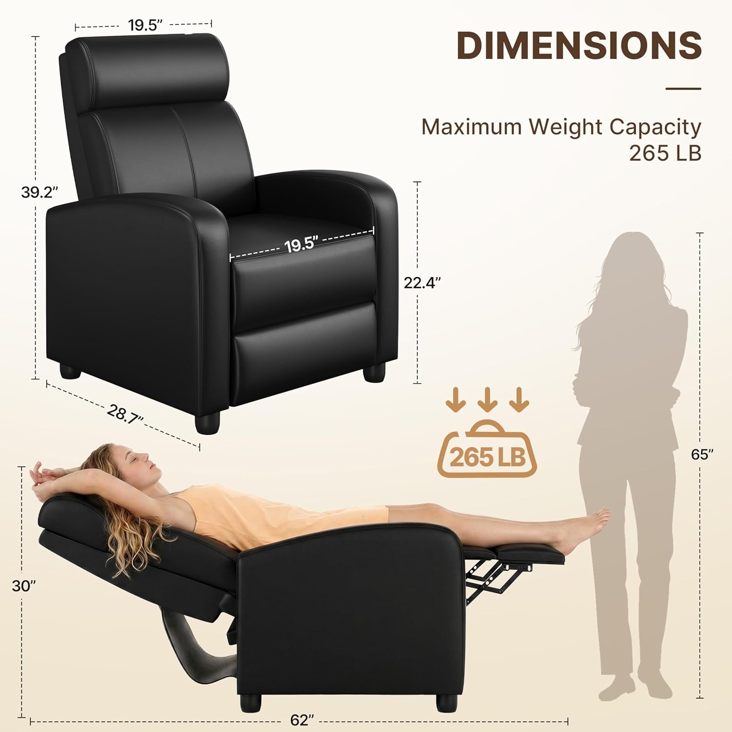 PU Leather Recliner Chair, Pus - Home Cinema Recliner Chairs บทวิจารณ์และราคา
