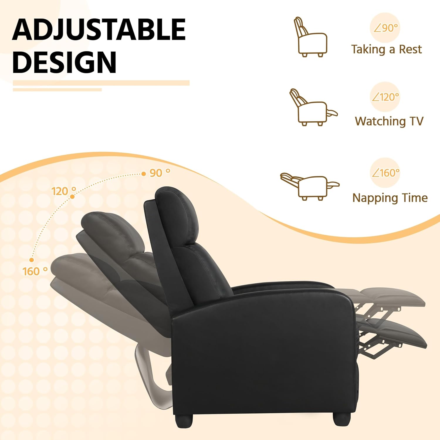 PU Leather Recliner Chair, Pus - Home Cinema Recliner Chairs บทวิจารณ์และราคา