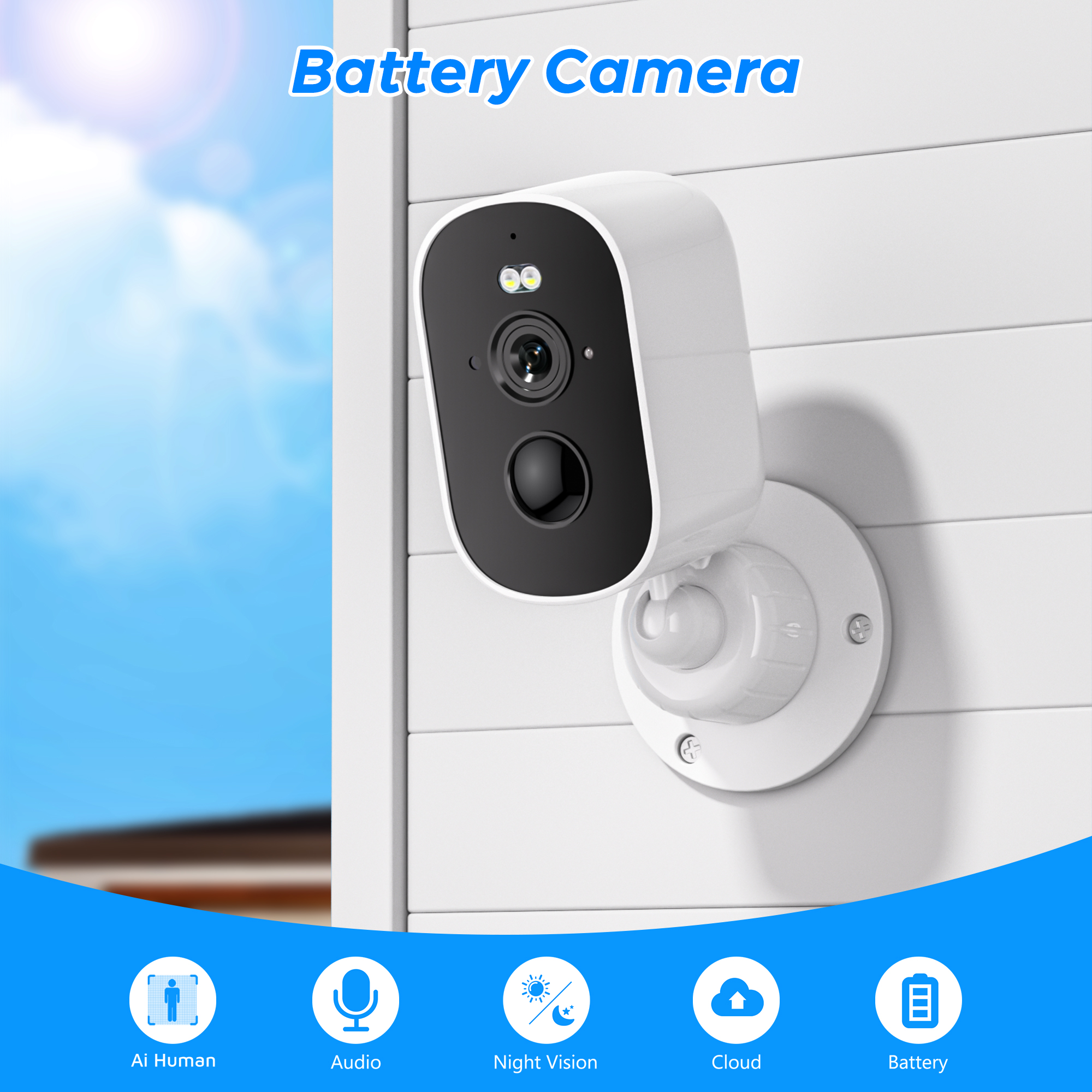 4MP WIFI IP Camera Rechargeabl - Home Cinema Outdoor บทวิจารณ์และราคา