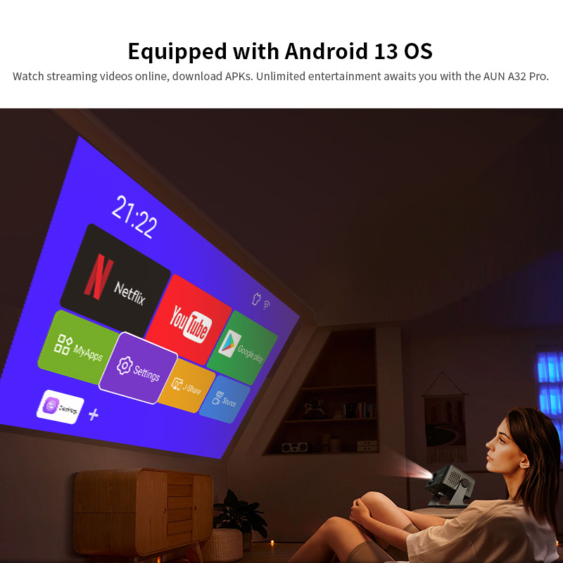 AUN A32 Pro Android 13 Project - Home Cinema Night บทวิจารณ์และราคา