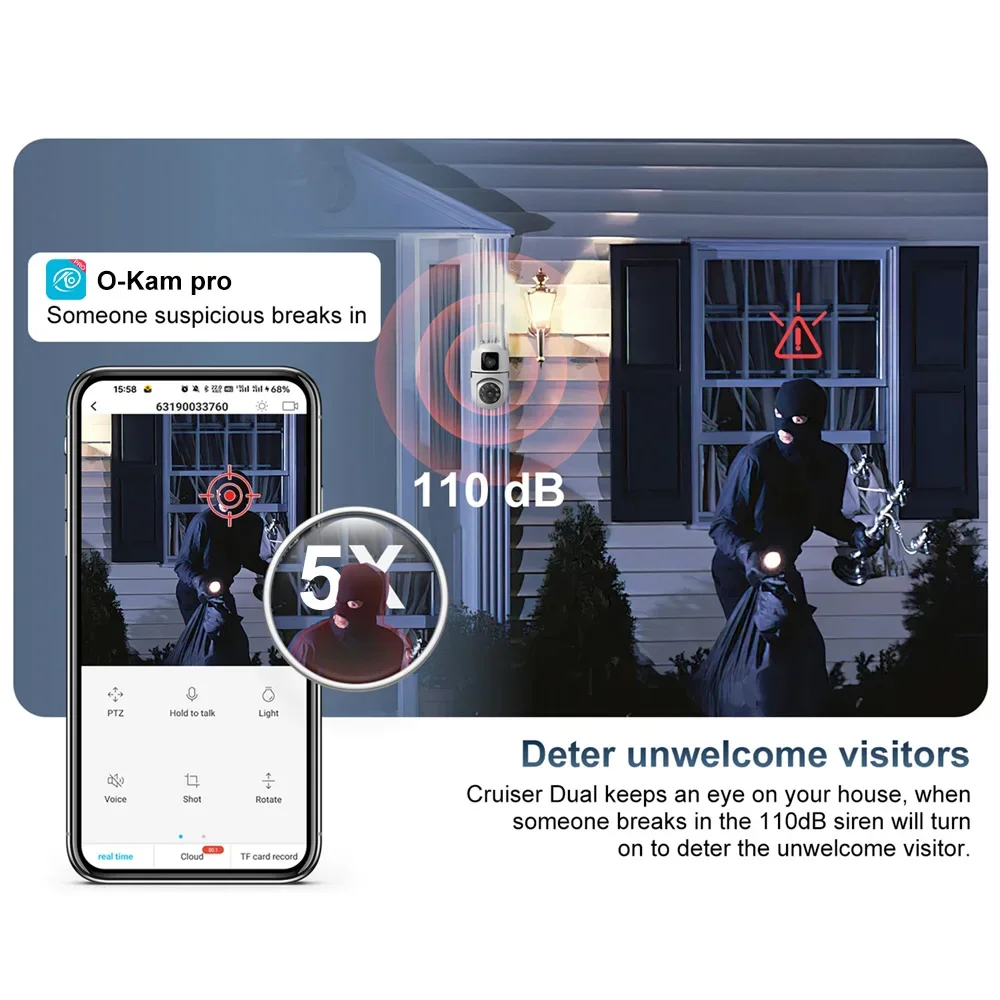 8MP HD Wifi Surveillance PTZ C - Home Cinema Outdoor บทวิจารณ์และราคา