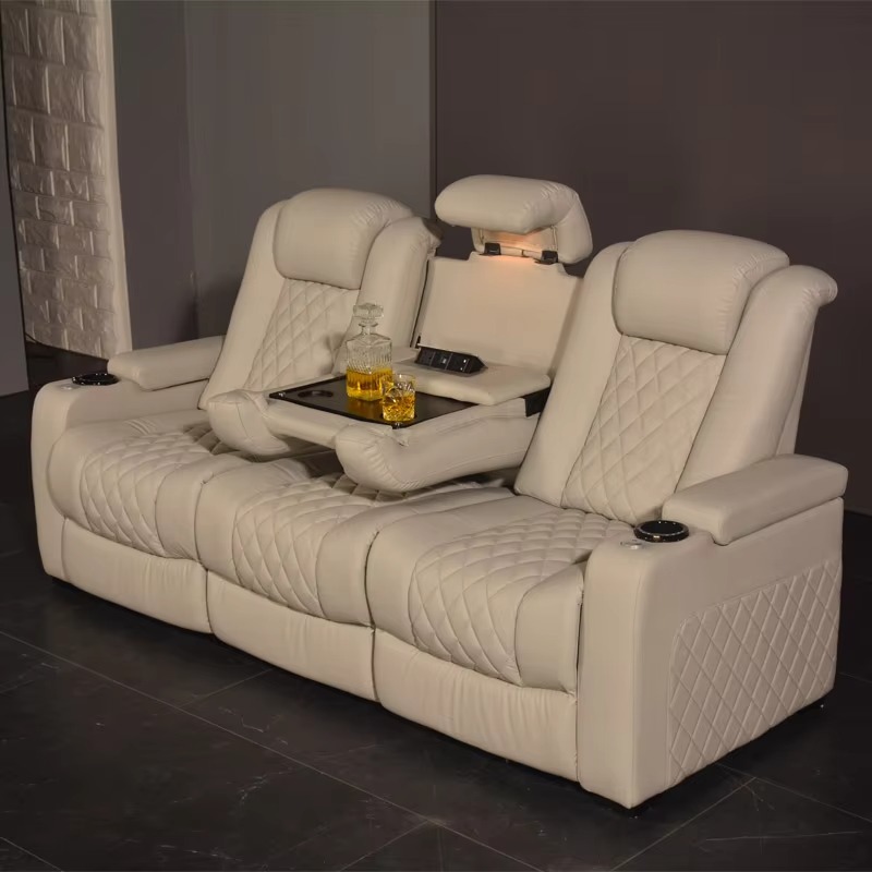 White Color 3seater Electric C - Home Cinema Recliner Chairs บทวิจารณ์และราคา