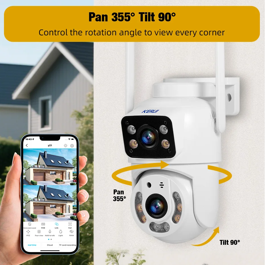 KERUI Dual Lens HD 10MP 5K PTZ - Home Cinema Outdoor บทวิจารณ์และราคา