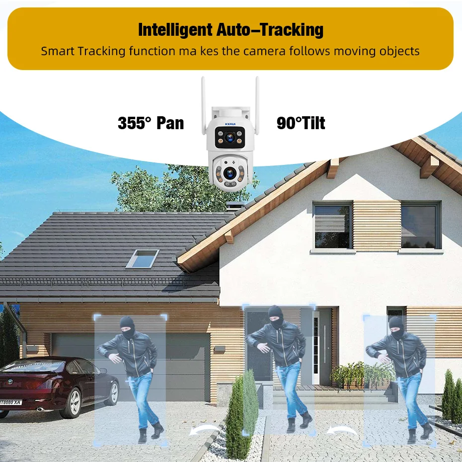KERUI Dual Lens HD 10MP 5K PTZ - Home Cinema Outdoor บทวิจารณ์และราคา