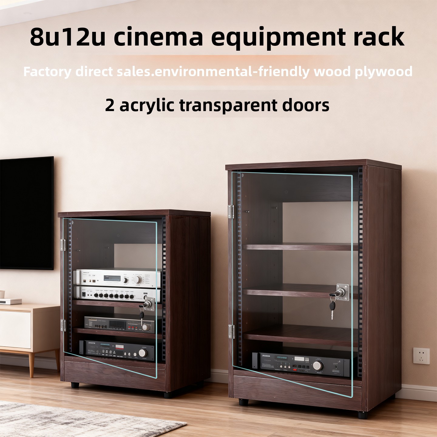 Front transparent door 8U - 16 - Home Cinema Outdoor บทวิจารณ์และราคา