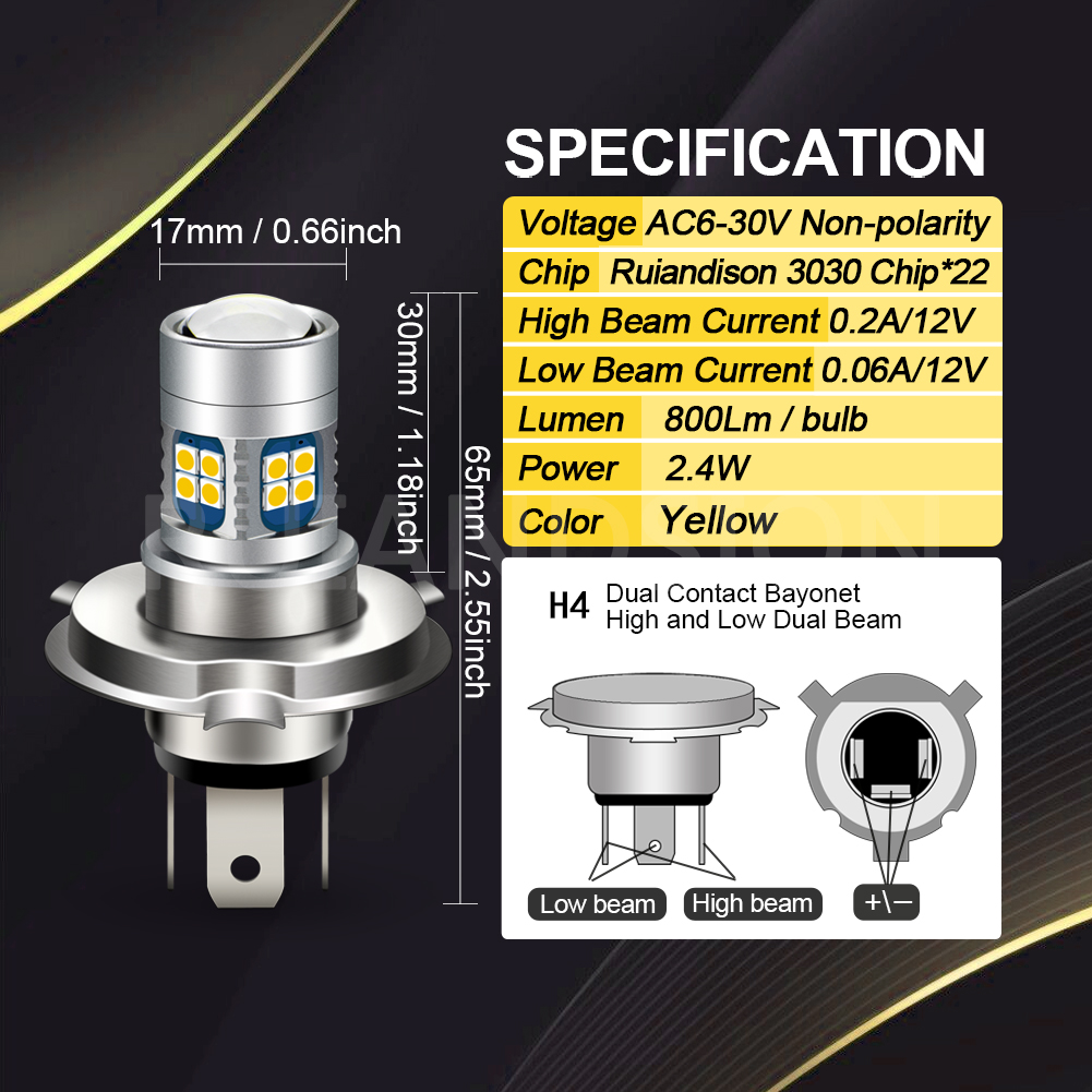 RUIANDSION 1PC Projector H4 P4 - Projector Lamp Replacement บทวิจารณ์และราคา